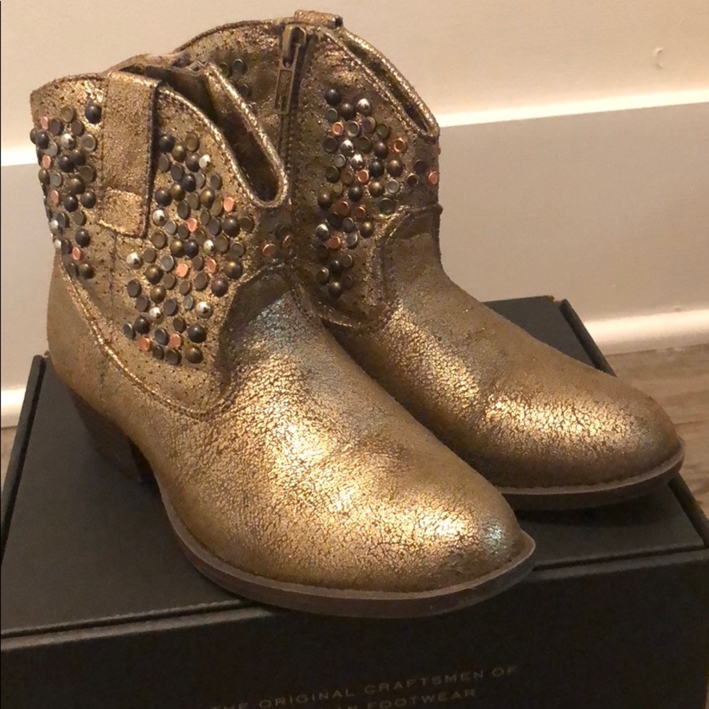Frye Studded gold boots
